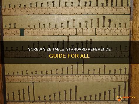 Screw Size Table: Standard Reference Guide For All .